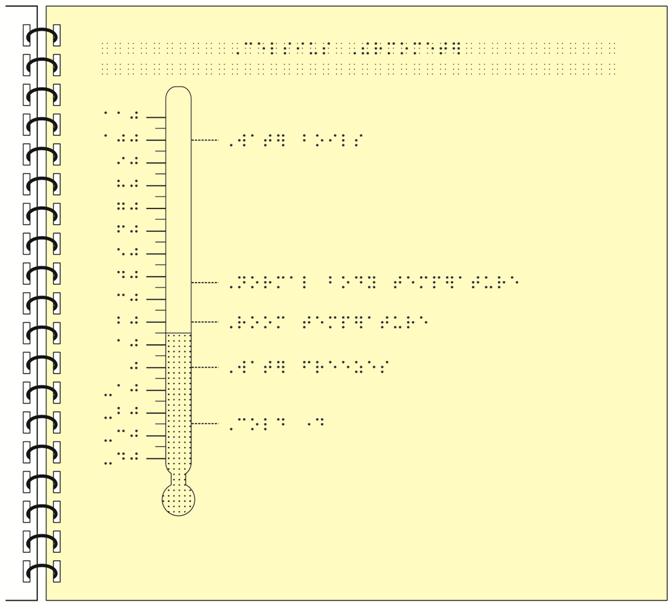 Image: Thermometer tactile graphic with simbraille